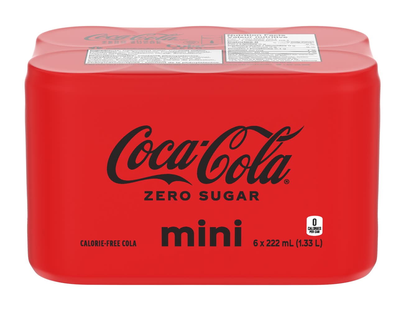 Coca-Cola Zero Sugar Mini Soft Drink (6 x 222 ml)