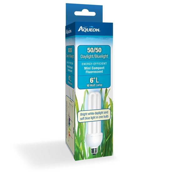 Aqueon 50/50 10 Watts Mini Compact Fluorescent Bulb, 6'' Length