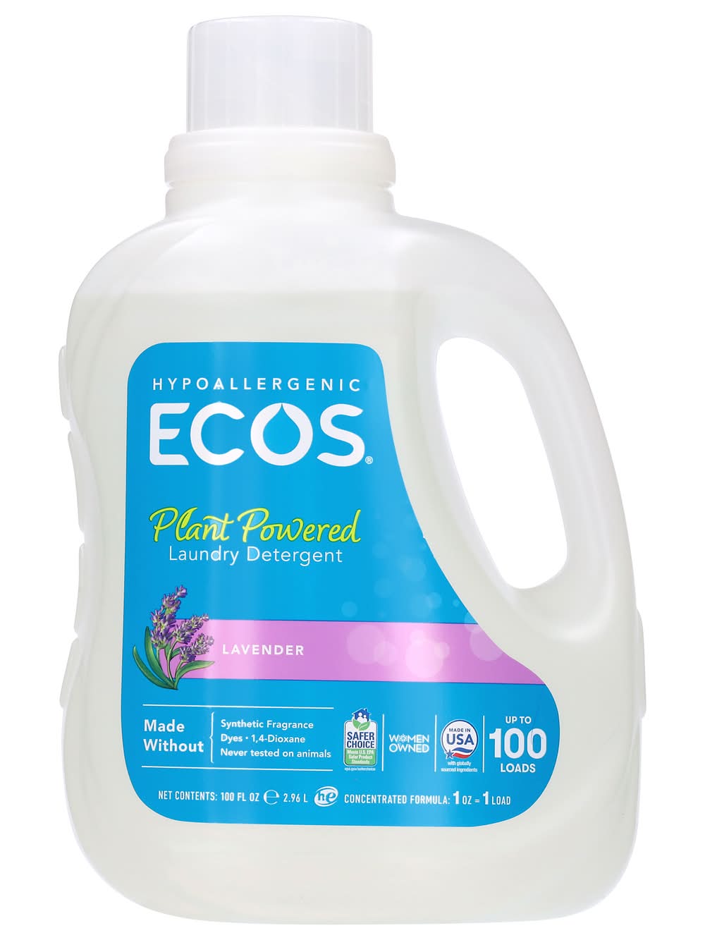 ECOS Plant Powered Lavender Laundry Detergent Liquid (100 fl oz)
