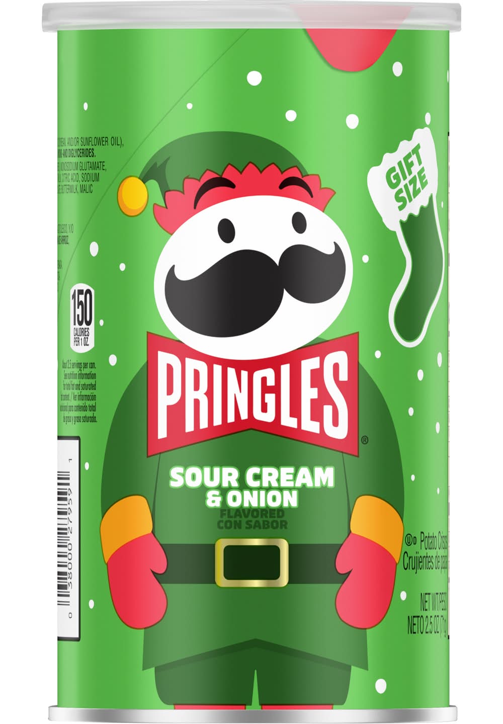 Pringles Potato Crisps Chips, Sour Cream-Onion (2.5 oz)