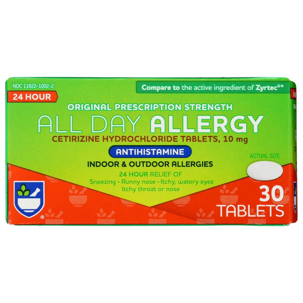 Rite Aid Cetirizine Allergy Relief 10 mg Tablets