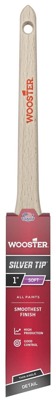 Wooster Silver Tip 1 In. Soft Thin Angle Trim Paint Brush