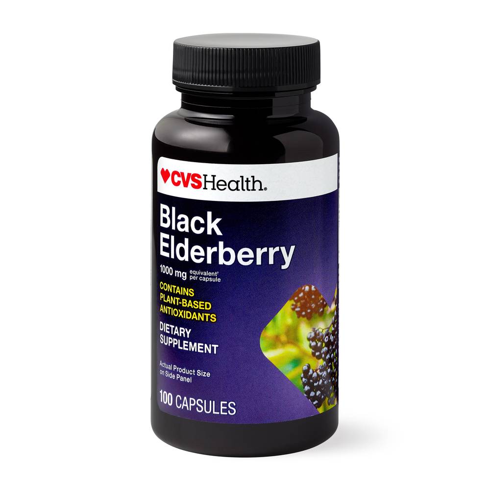 CVS Health Black Elderberry Capsules, 100 CT