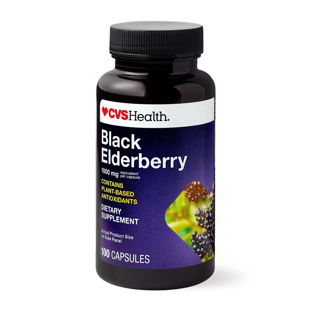 CVS Health 1000 Mg Capsules, Black Elderberry (100 ct)