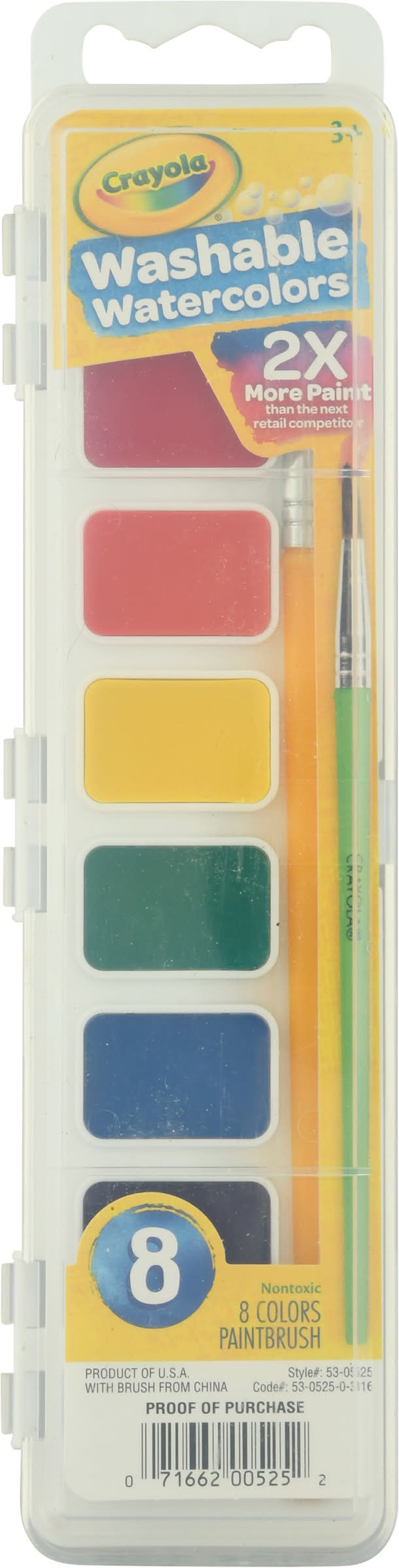 Crayola Washable Water Colors Set, Assorted (8 ct)