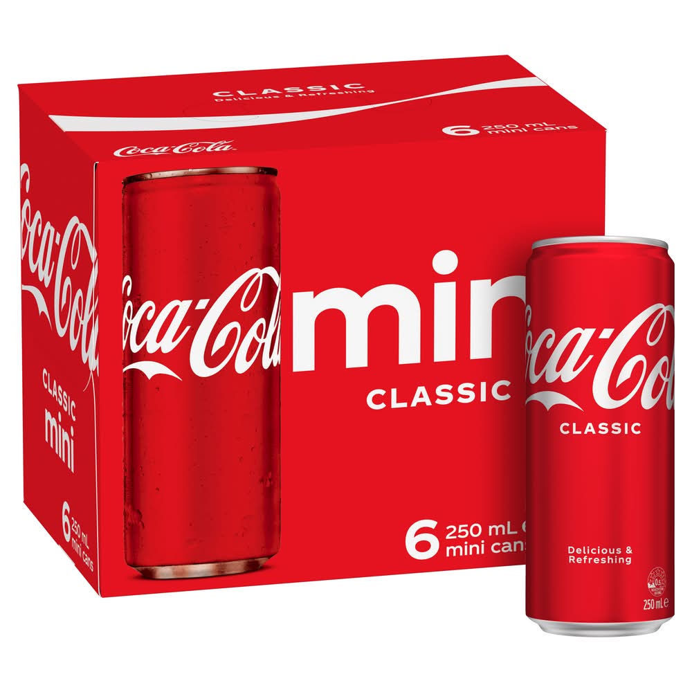 Coca-Cola Mini Classic Soda (6 x 250mL)