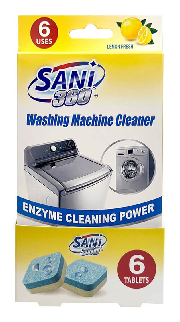 Sani 360 Washing Machine Cleaner, Lemon Fresh (6 ct)