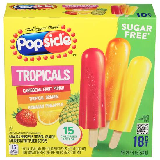 Popsicle Sugar Free Tropicals Ice Pops (18 ct)