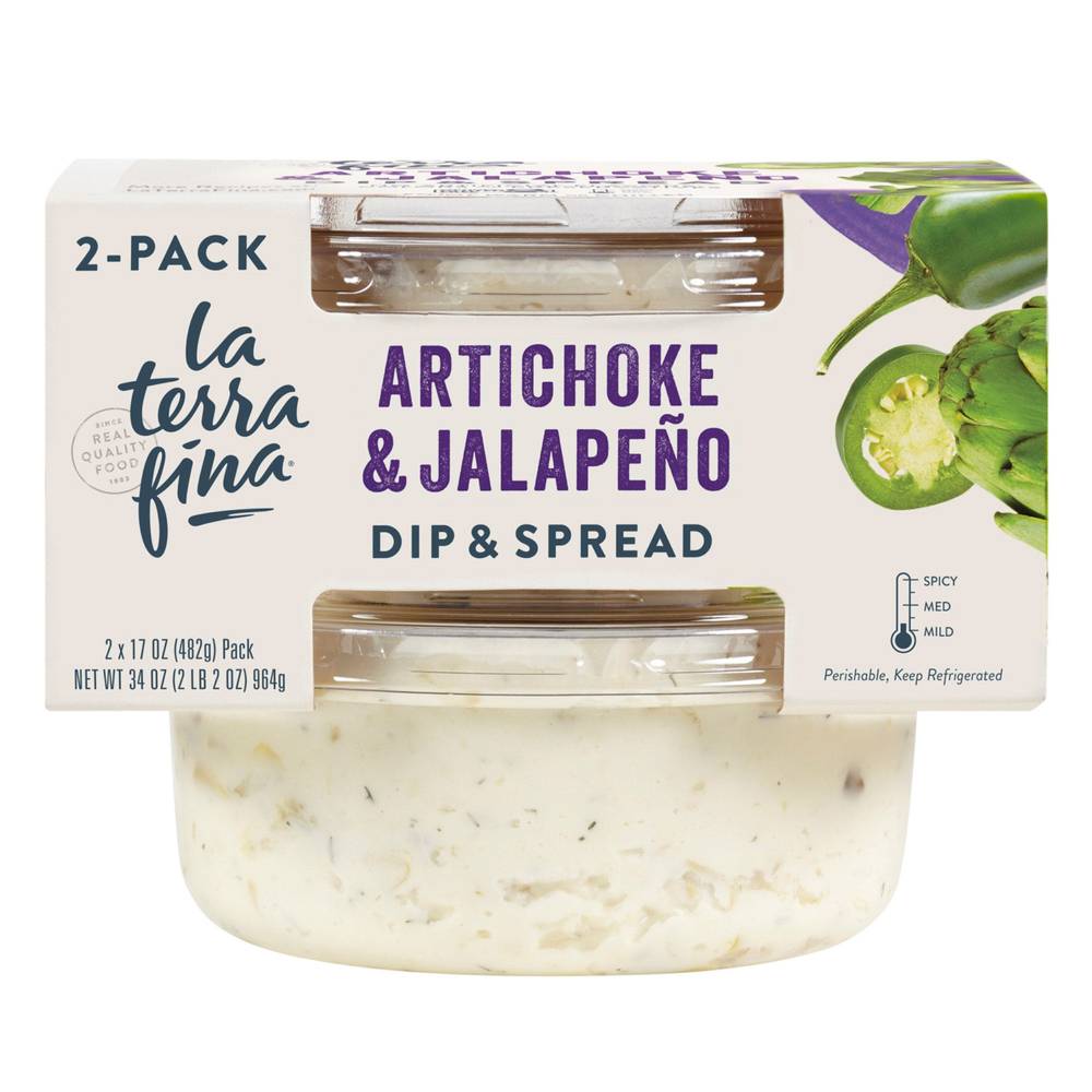 La Terra Fina Artichoke & Jalapeno Dip & Spread, Mild, 17 oz, 2 count