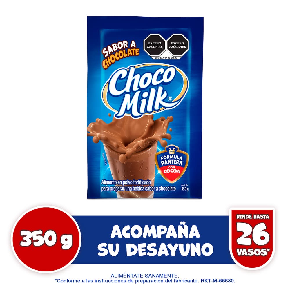 Choco Milk · Alimento en polvo para preparar bebida saborizada, chocolate con cocoa (350 g)