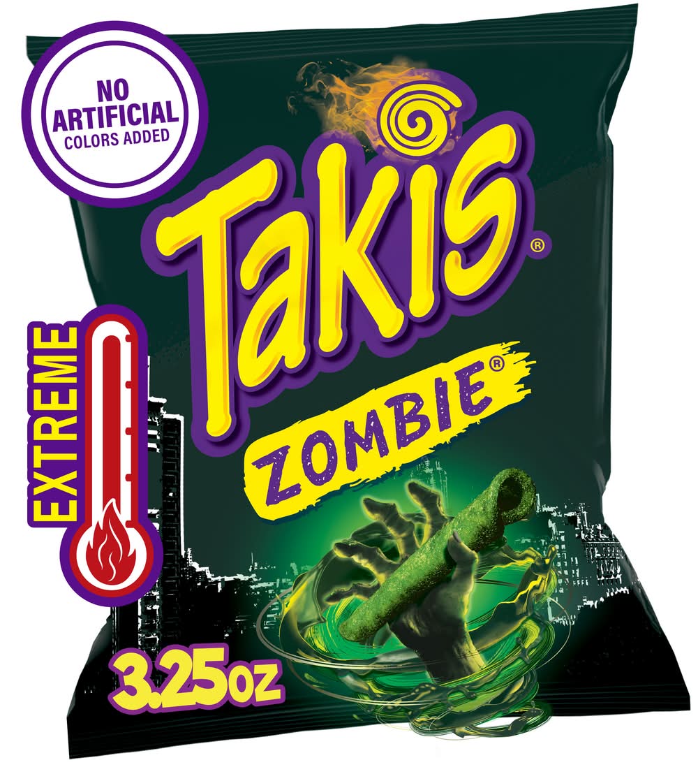 Takis Zombie Hot Spicy Rolled Tortilla Chips, Habanero, Cucumber (3.25 oz)