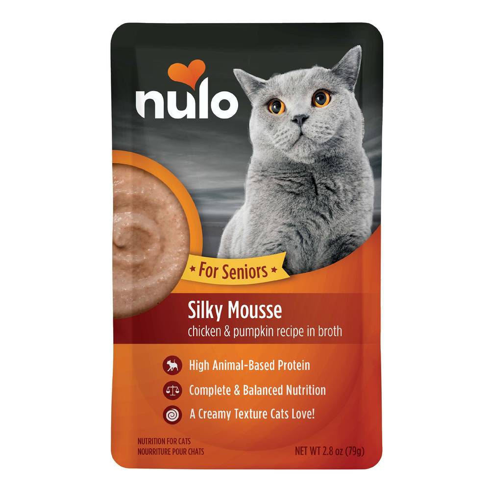 Nulo MedalSeries Senior Wet Cat Food - High-Protein, Silky Mousse, 2.8 Oz. (Flavor: Chicken & Pumpkin, Size: 2.8 Oz)