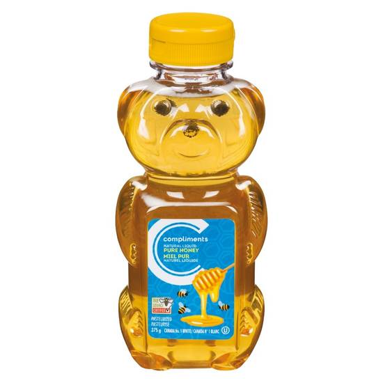 Compliments Pasteurized White Liquid Bear Honey (375 g)
