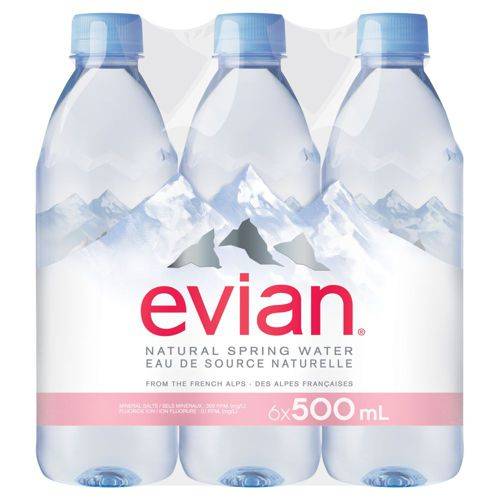 Evian eau de source naturelle (6 x 500 ml) - natural spring water (6 x 500 ml)