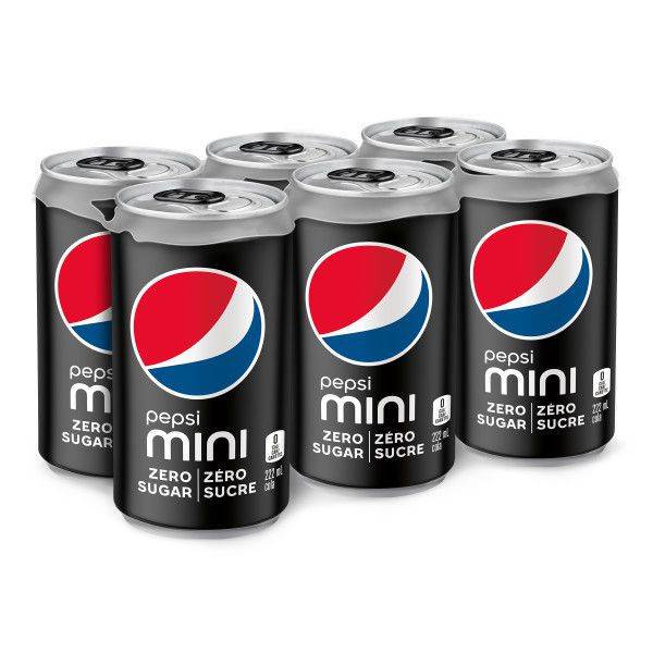Pepsi Mini Zero Sugar Cola (6 x 222 ml)