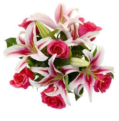 DEBI LILLY PINK FRAGRANT ROSE BOUQUET