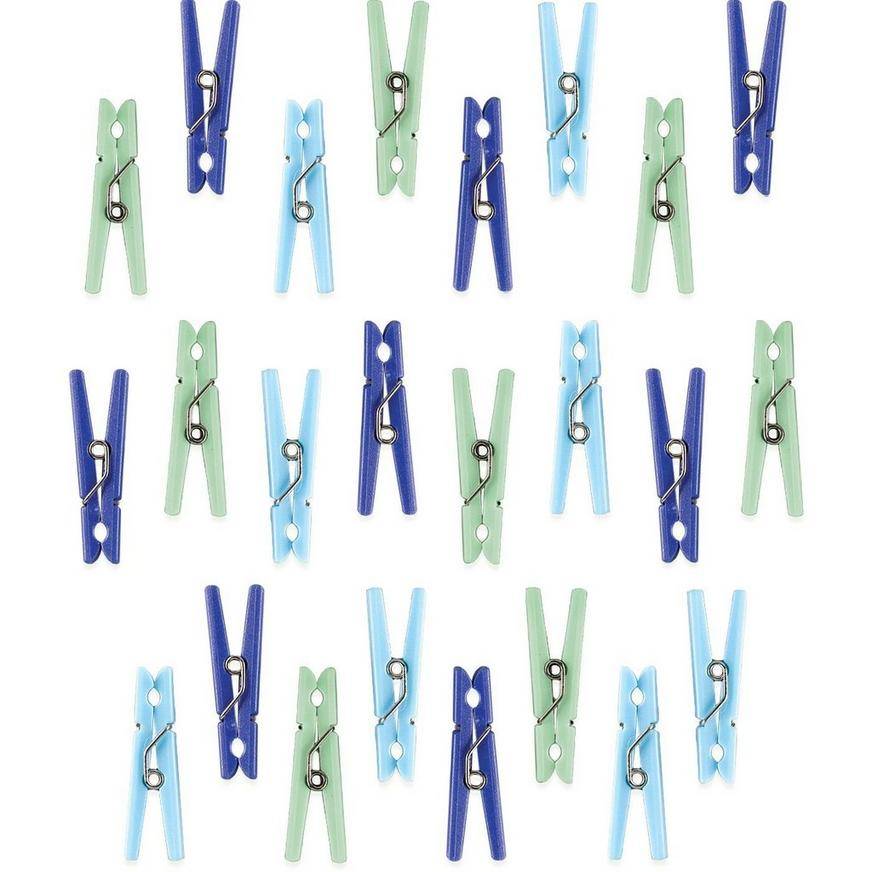 Party City Mini Clothespin Baby Shower Favor Charms (pastel blue) (24 ct)