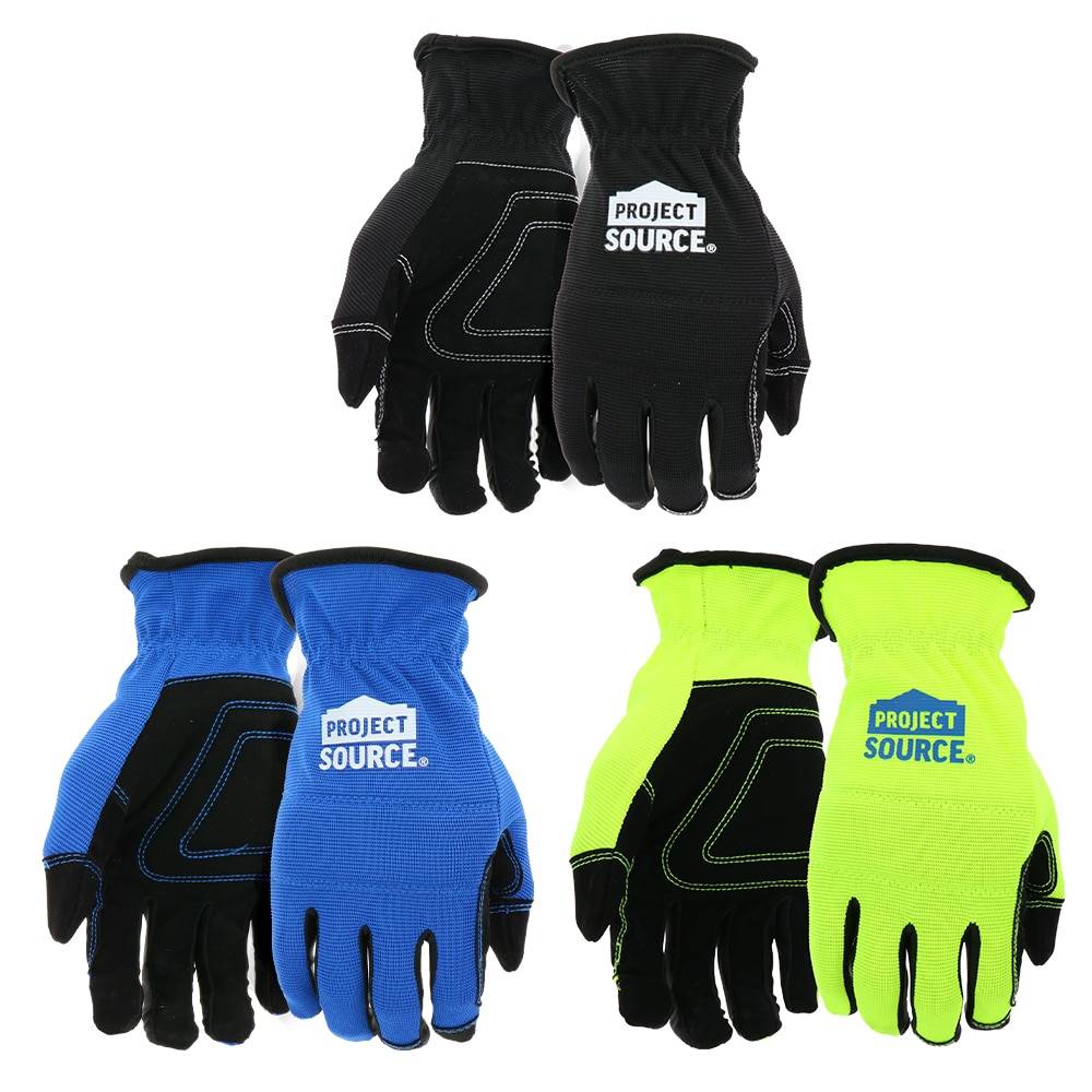 Project Source Large Polyester Mechanical Repair Gloves, (3-Pairs) | LW86156-L3P