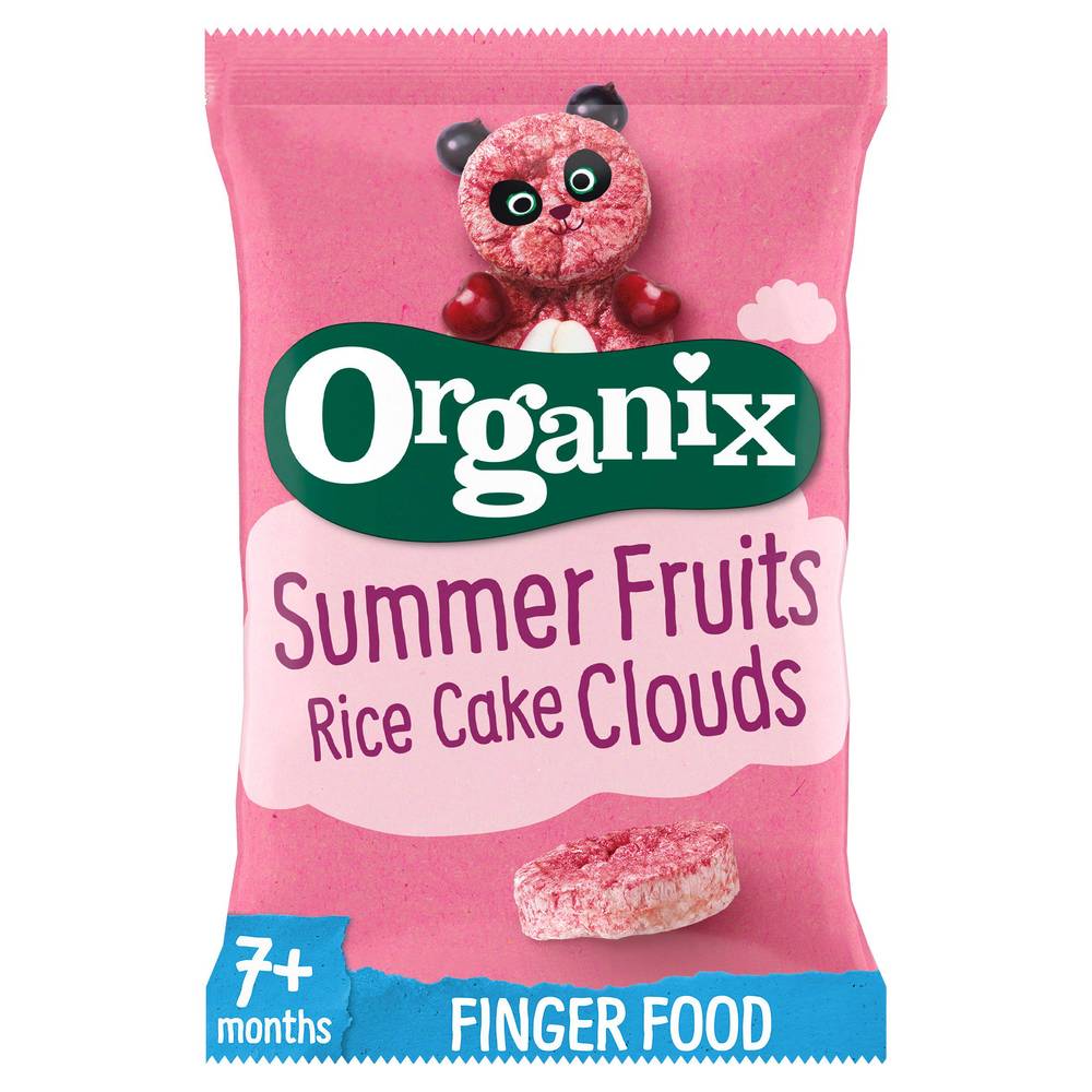 Organix Summer Fruits Rice Cake Clouds Organic Baby Snacks 7 months+ 40g