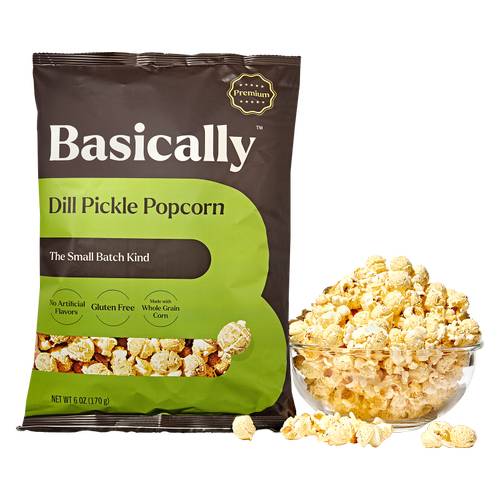 Basically Premium Dill Small Batch Popcorn, Pickle (6 oz)