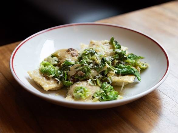 Butternut Squash Ravioli & Brussels