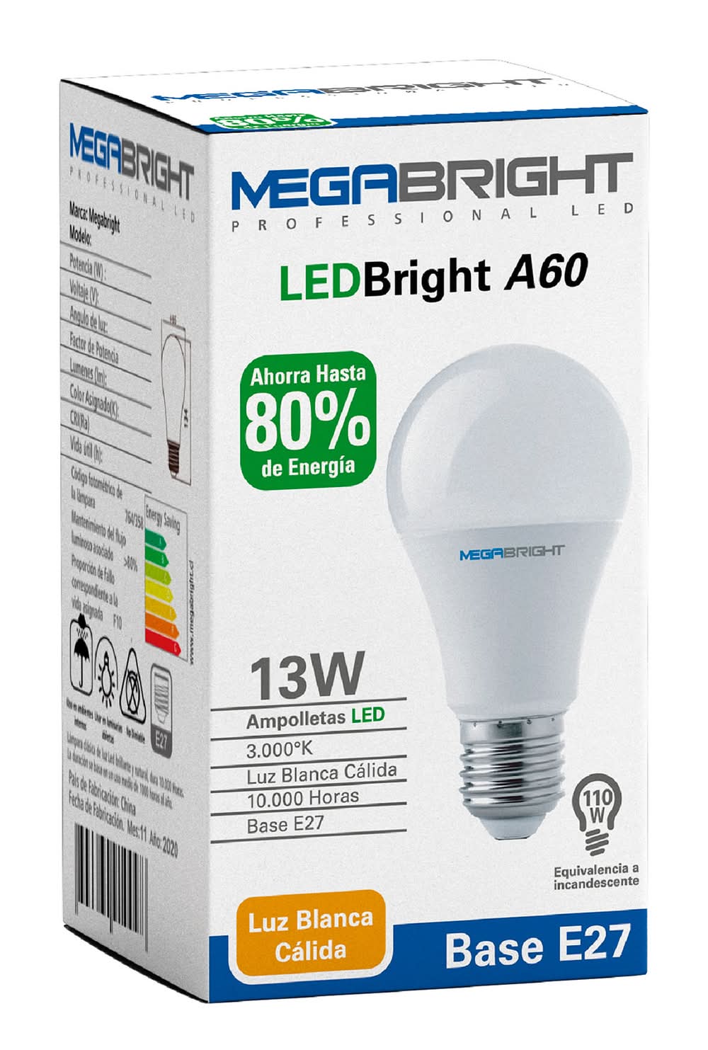 Megabright · Ampolleta led luz calida
