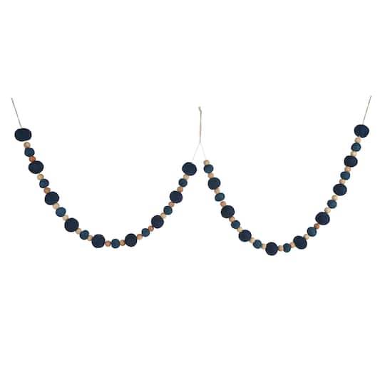 6Ft. Blue & Natural Felt Pom Pom Hanukkah Garland By Ashland