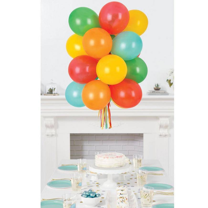 Uninflated Air-Filled Modern Rainbow Latex Balloon Chandelier Kit, 15in x 21in