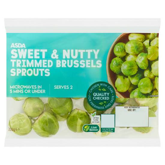 Asda Sweet & Nutty Trimmed Brussels Sprouts 200g