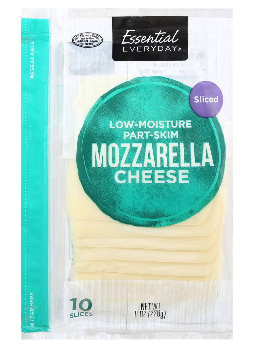 Essential Everyday Sliced Mozzarella Cheese (8 oz, 12 ct)