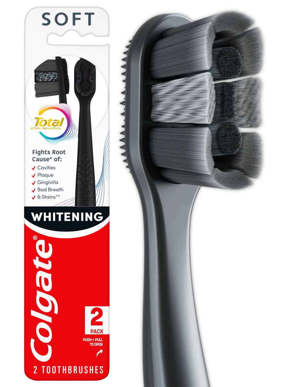 Colgate Total Active Prevention Whitening Toothbrush (2 ct)