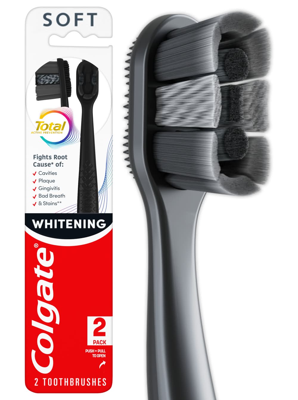 Colgate Total Active Prevention Whitening Toothbrush (2 ct)