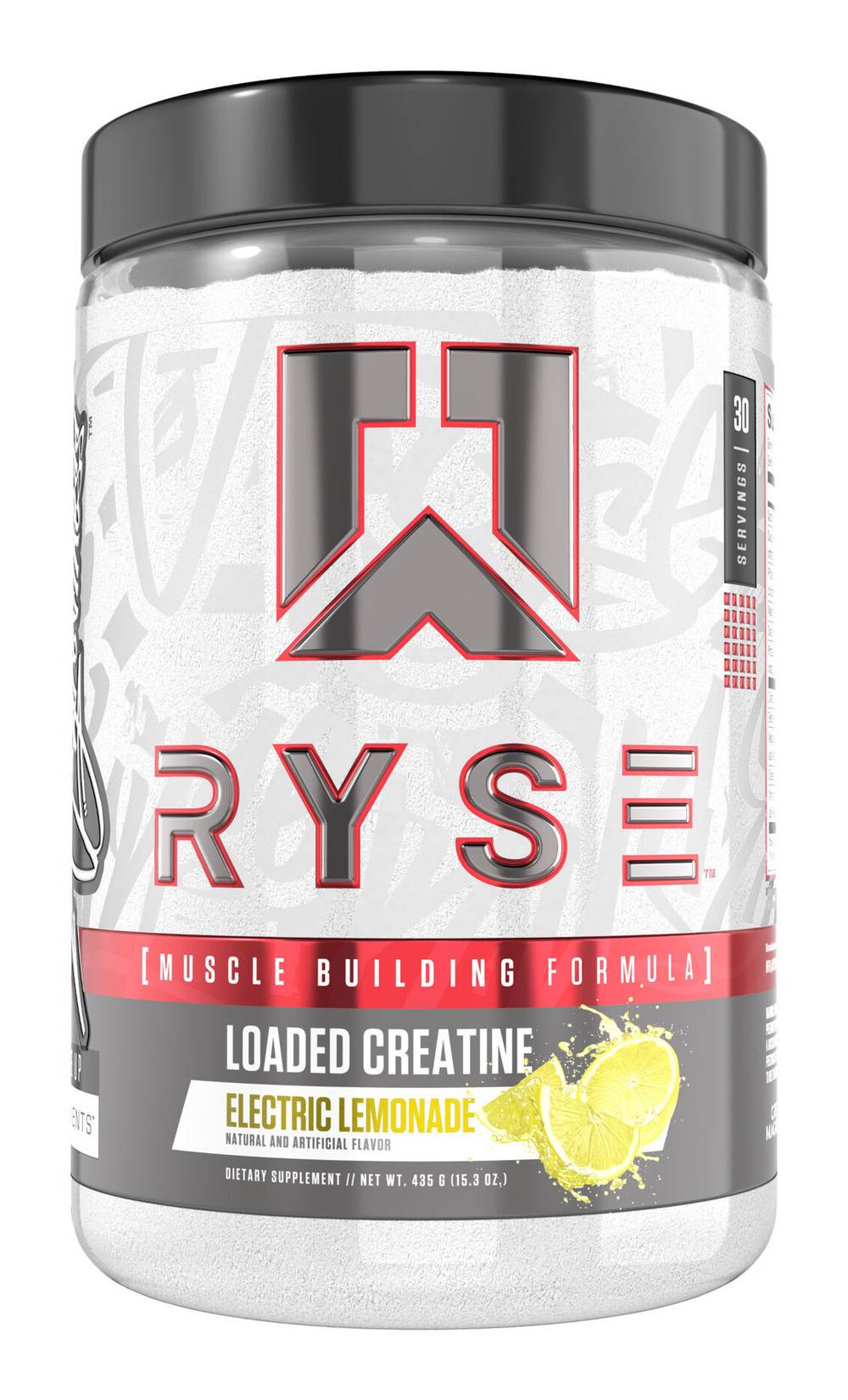 Ryse Loaded Creatine Dietary Supplement, Electric Lemonade (15.3 oz)