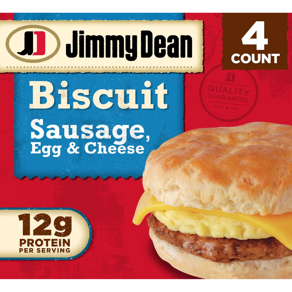 Jimmy Dean Sausage, Egg & Cheese Biscuit Sandwiches (1.12 lbs, 4 ct)