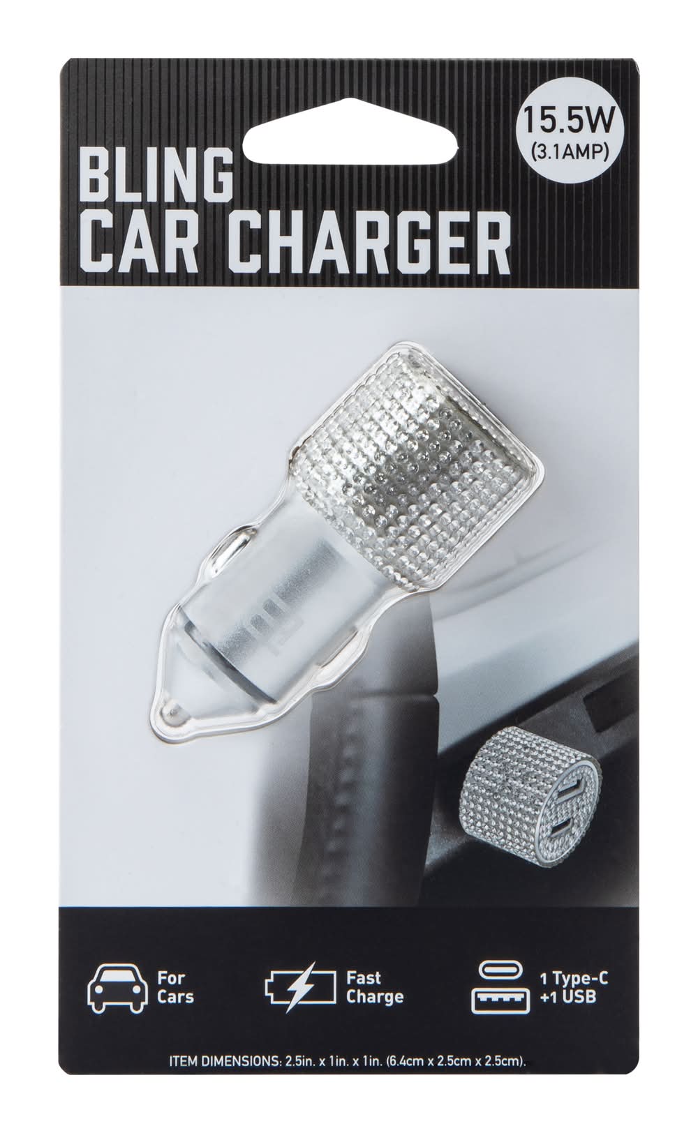 Bling Car Charger 15.5W White