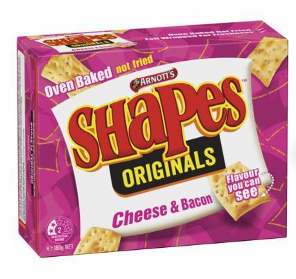 Arnott's Shapes 175g Cheese & Bacon