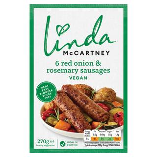 Linda McCartney's 6 Vegetarian Red Onion & Rosemary Sausages 270g