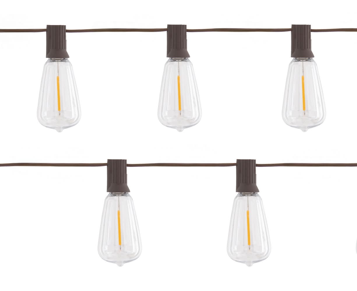 Harbor Breeze 12-ft Plug-in Brown Indoor/Outdoor String Light with 10 White -Light LED Edison Bulbs