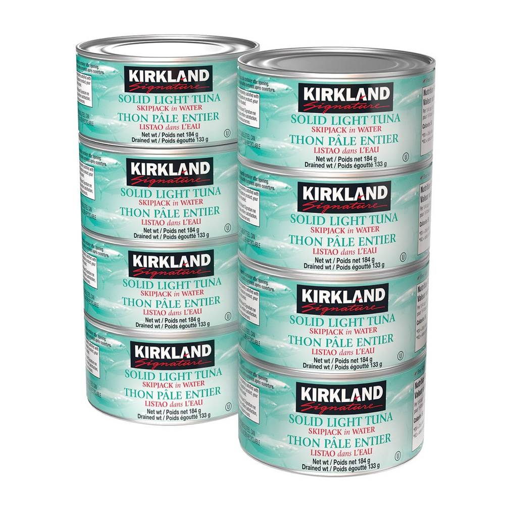 Kirkland Signature Thon Pâle Entier - Solid Light Tuna (8 x 184 g)