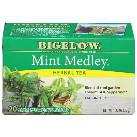 Bigelow Mint Medley Spearmint & Peppermint Herbal Tea (20 ct, 1.30 oz)