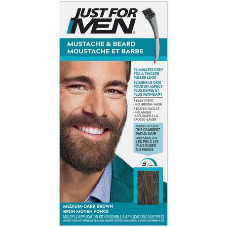 Just For Men Mustache and Beard Haircolour M40, Medium-Dark Brown (60 g)