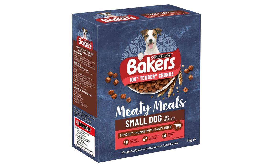 Bakers Meaty Meals Small Dog Beef Dry Dog Food 1kg (398872)