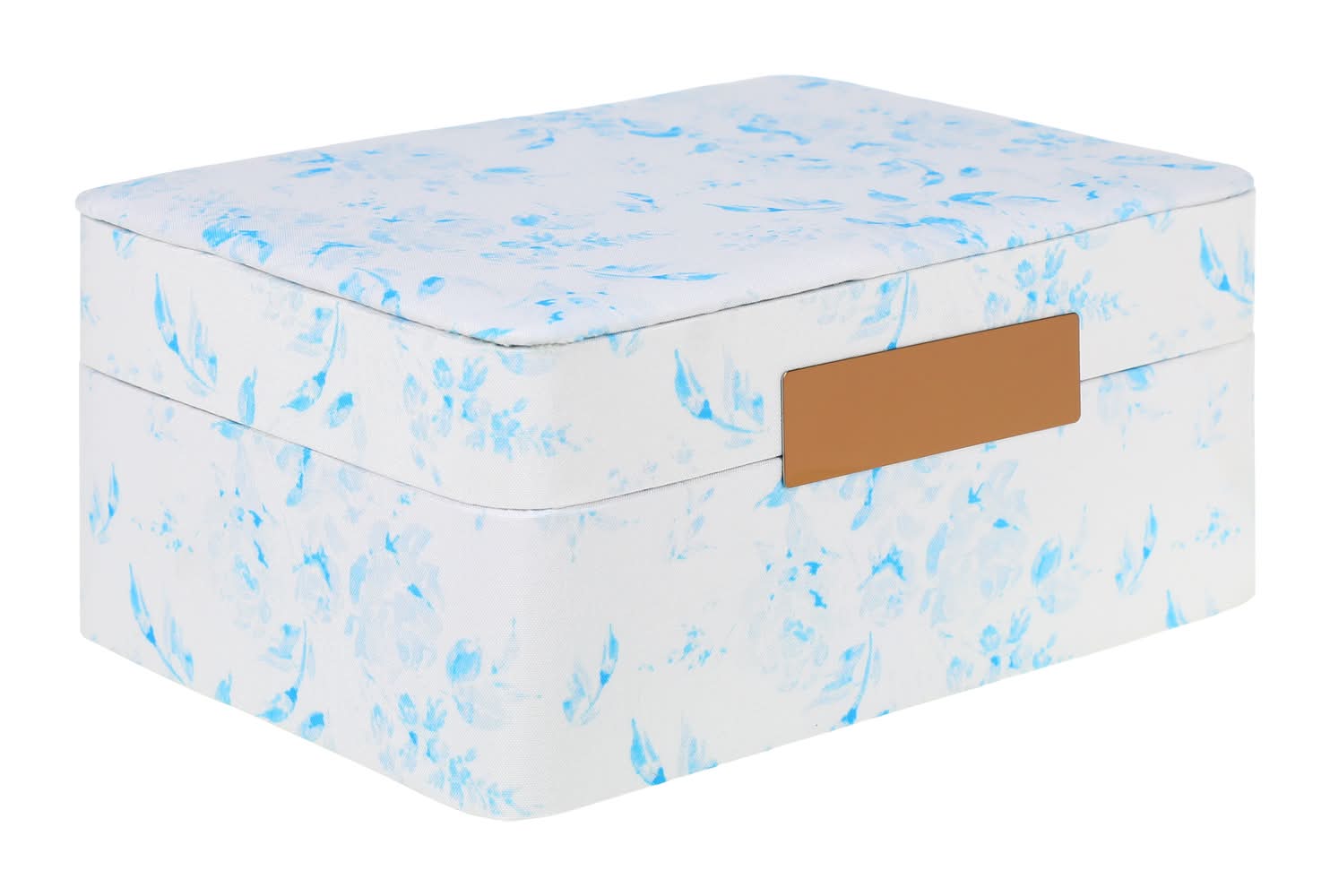 Floral Printed Jewelry Case Blue