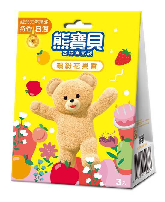 熊寶貝衣物香氛袋繽紛花果香#4710094102837