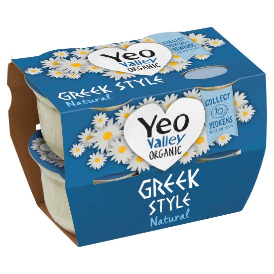 Yeo Valley Organic Greek Style Natural Yogurts (4 ct)