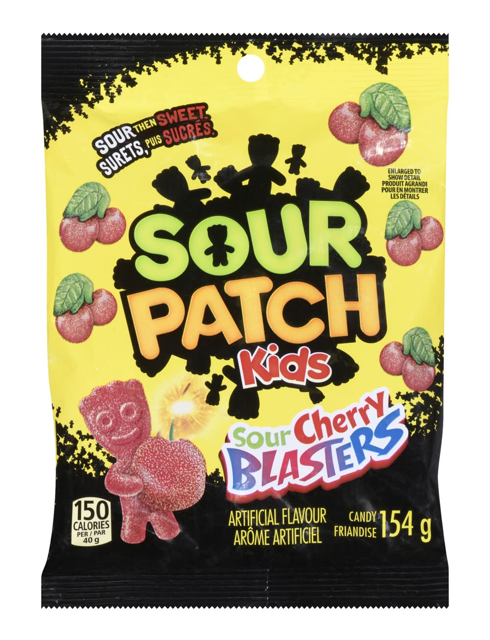 Sour patch kids blasters bonbons gélifiés surets puis sucré - blasters sour then sweet gummy candies (cerise)
