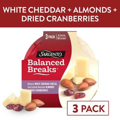Sargento Balanced Breaks White Cheddar Almonds & Cranberries Snacks (3 ct)