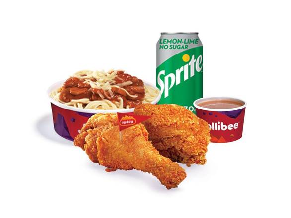 2pc Spicy Chickenjoy with Spaghetti Meal