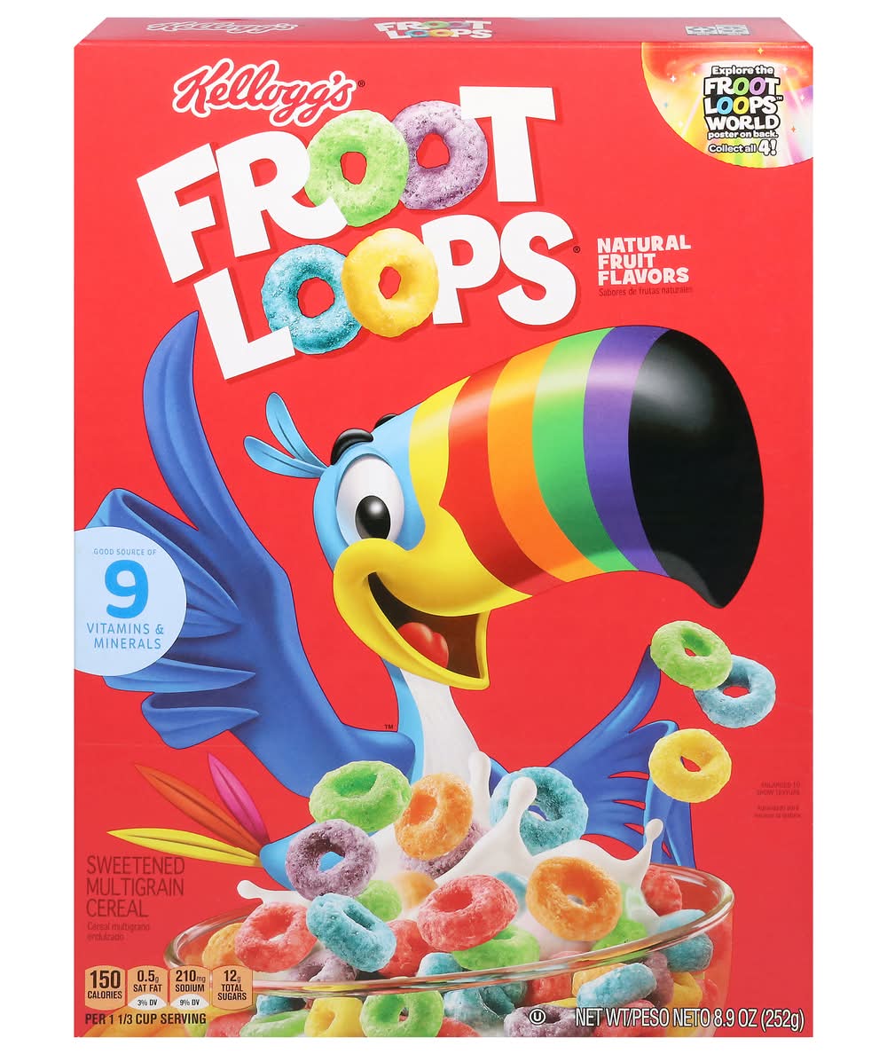 Froot Loops Natural Fruit Flavors Sweetened Multigrain Cereal (8.9 oz)
