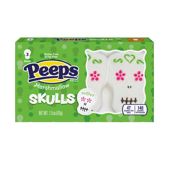 Peeps Marshmallow Skulls - 3 ct